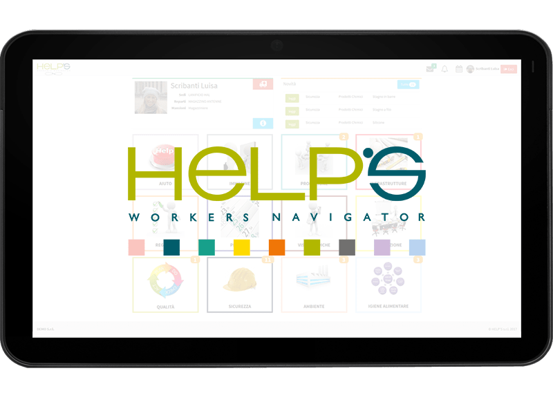 Tablet con sistema digitale Help's Workers Navigator